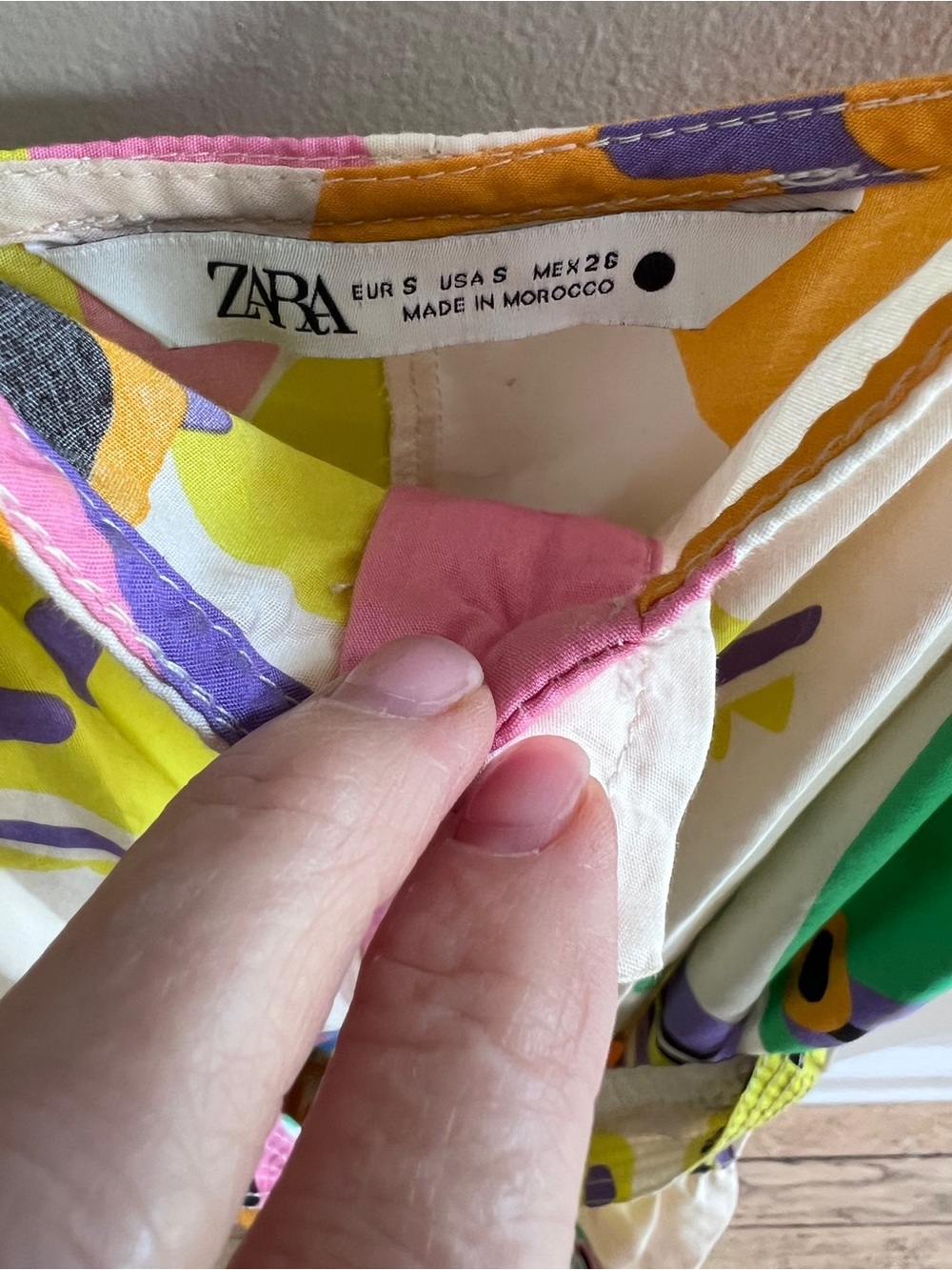 Zara Cream Multicolor Abstract Midi Dress - Picture 3 of 8